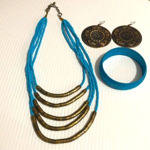 Matching Set of Earrings, Bracelet and Necklace